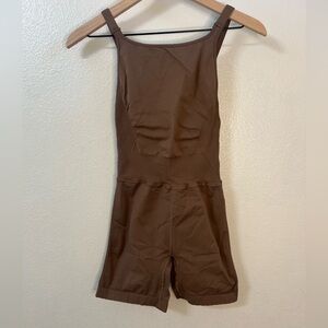 Free People Good Karma High Neck Runsie | chocolate XS/S